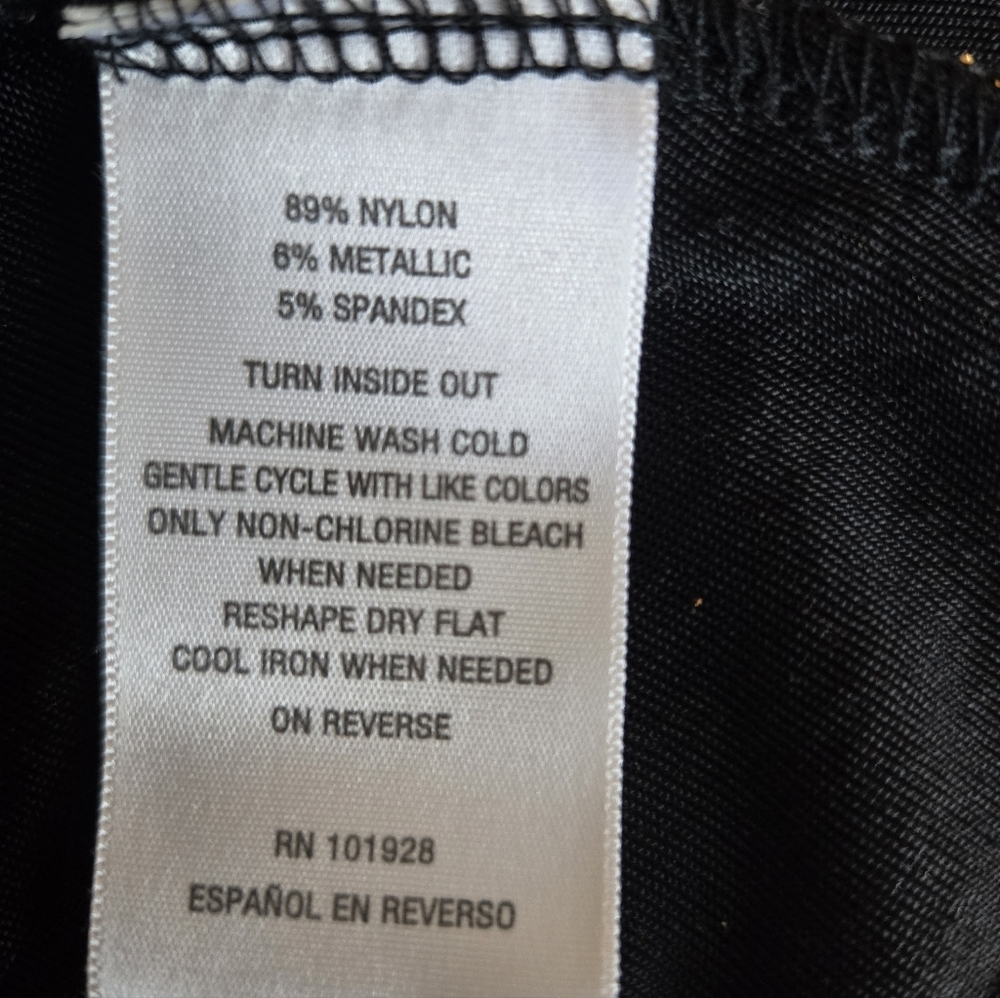 JM Collection,Elegant Black Patterned Women's Top. Size L - Picture 5 of 7